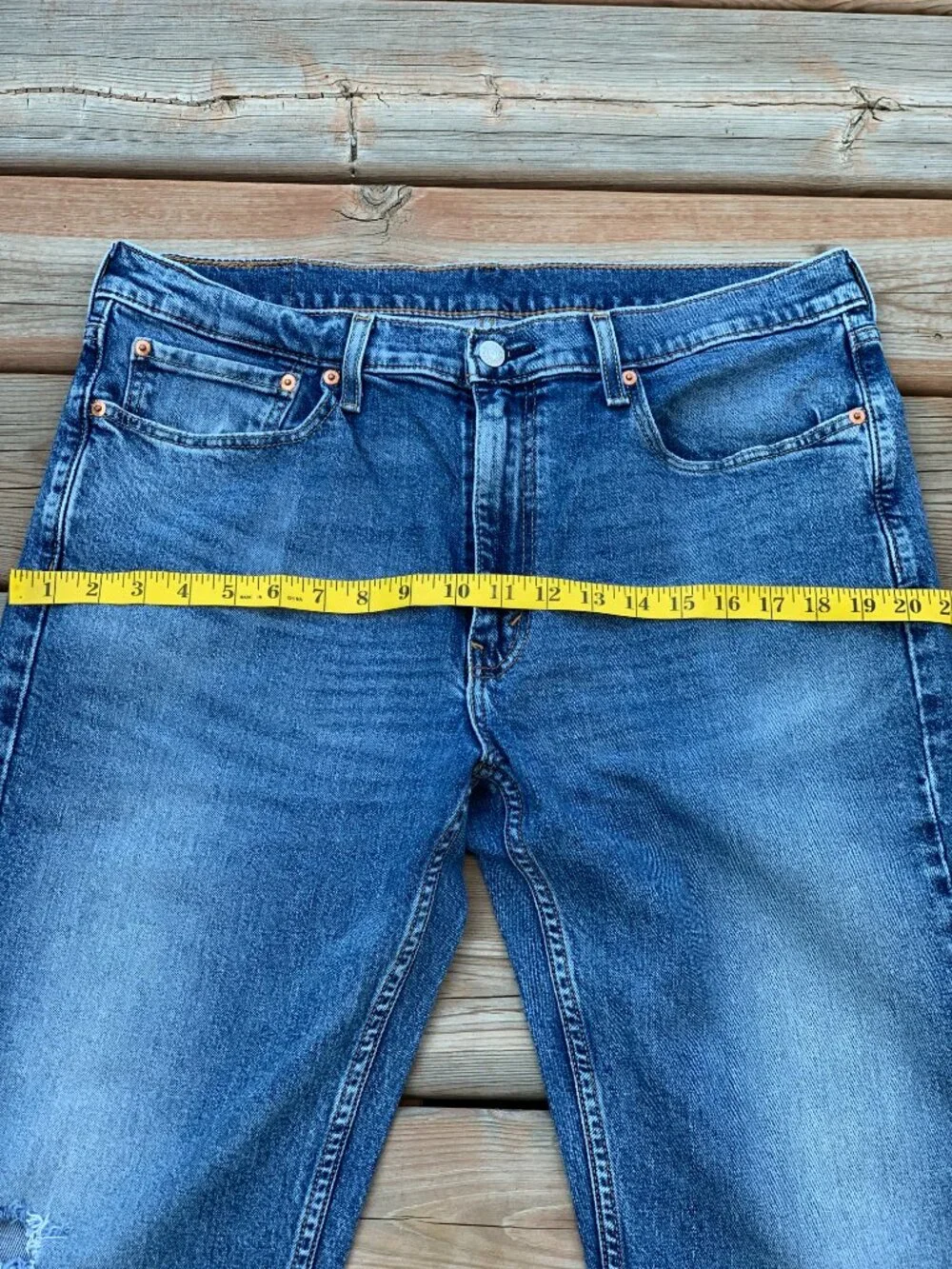 Levi's 514 Jeans Men 36x32 Blue Faded Distressed Denim Straight Leg Casual Pants